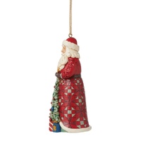 Jim Shore Heartwood Creek - Santa with Tree in Skirt Hanging Ornament