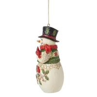 Jim Shore Heartwood Creek - Snowman with Cardinal Hanging Ornament