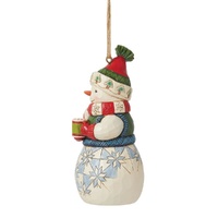Jim Shore Heartwood Creek - Snowman with Cocoa Hanging Ornament