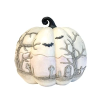 Jim Shore Heartwood Creek - Pumpkin with Bats Flying