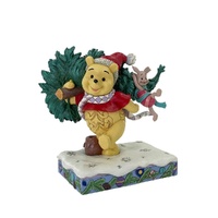 Jim Shore Disney Traditions - Winnie the Pooh Christmas - Pooh with Tree - A Tree For Two