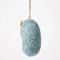 Jim Shore Heartwood Creek Twilight Blue - Blue and Gold Holy Family Hanging Ornament