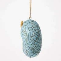 Jim Shore Heartwood Creek Twilight Blue - Blue and Gold Holy Family Hanging Ornament