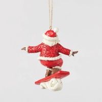 Jim Shore Heartwood Creek - Snowboarding Santa Hanging Ornament