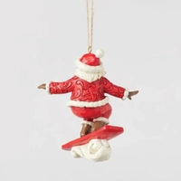 Jim Shore Heartwood Creek - Snowboarding Santa Hanging Ornament