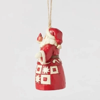 Jim Shore Heartwood Creek Nordic Noel - Santa with Cardinal Hanging Ornament