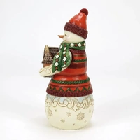 Jim Shore Heartwood Creek Christmas At The Lodge - Snowman with Log Cabin