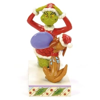 Dr Seuss The Grinch by Jim Shore - Max Holding Mirror For Grinch