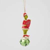 Dr Seuss The Grinch by Jim Shore - Grinch on Bell Dated 2025 Hanging Ornament