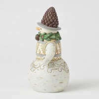 Jim Shore Heartwood Creek White Woodland - Snowman with Pinecone Hat