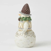 Jim Shore Heartwood Creek White Woodland - Snowman with Pinecone Hat