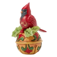 Jim Shore Heartwood Creek - Cardinal on Jingle Bell Mini Figurine