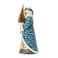 Jim Shore Heartwood Creek - Blue & Gold Santa with Sisal Tree