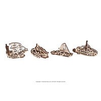 Ugears U-Fidget Wooden Model - Ships (Set of 4)