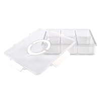 Alfresco Lane 6 Compartment Square Grazing Box with Carry Handles - Clear