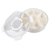 Alfresco Lane 9 Compartment Round Grazing Box with Carry Handles - Cream