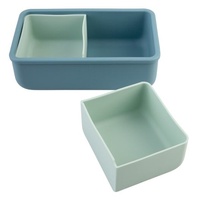 Melii - Luxe Silicone Bento Box with Dividers 700ml Blue Mint
