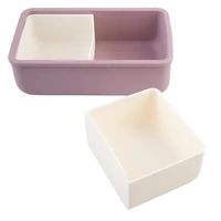 Melii - Luxe Silicone Bento with Dividers 700ml Pink Ivory