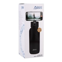 Oasis Moda Mag-Grip Triple Wall Insulated Water Bottle - 1L Black