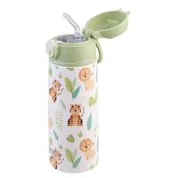Oasis Double Wall Insulated Sipper Straw Kid's Drink Bottle - 550ml Jungle Buddies
