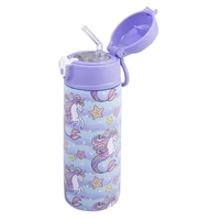 Oasis Double Wall Insulated Sipper Straw Kid's Drink Bottle - 550ml Mermaid Unicorns