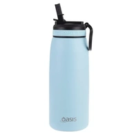 Oasis Sports Double Wall Insulated Water Bottle with Sipper - 780ml Island Blue