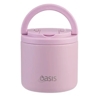 Oasis Double Wall Insulated Quick Release Lid & Spork Food Flask - 500ml Blush