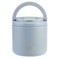 Oasis Double Wall Insulated Quick Release Lid & Spork Food Flask - 500ml Hazy Blue