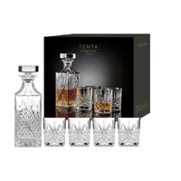 Tempa Ophelia - Carved Crystal 5pc Whisky Set