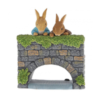 Beatrix Potter Peter Rabbit Miniature Figurine - Peter & Benjamin Bunny On The Bridge