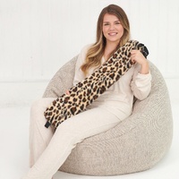 Aroma Home Long Hot Water Bottle - Leopard Print Faux Fur