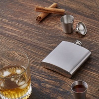 Davis & Waddell Maverick Silver Hip Flask Set 4pc