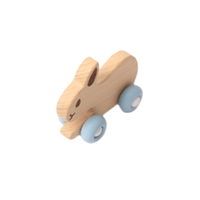 Baby Bunny Beechwood & Silicone Toy Blue By Splosh