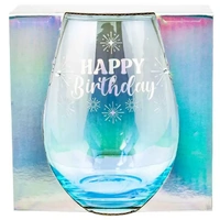 Holographic Stemless Glass - Happy Birthday
