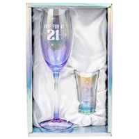 Holographic Champagne & Shot Glass Set - 21st