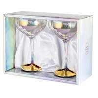 Holographic Coupe Glass Set - Bride & Groom