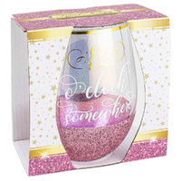 Glitterati Stemless 12 O'Clock Somewhere Wine Glass