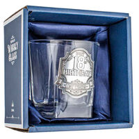 18th Birthday Badge Whisky Glass