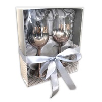 Rose Gold Ombre Engagement Wine Glass Set