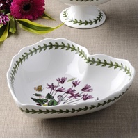 Portmeirion Botanic Garden - Scalloped Edge Heart Dish - 22cm Cyclamen