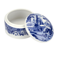 Spode Blue Italian - Round Trinket Box