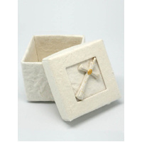 Parchment Trinket Box with Cross
