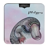 Banksia Red Macadamia Butter Finger Biscuit Tin - Animals of Australia Platypus