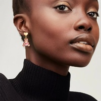 Couture Kingdom - Care Bears - Love-a-Lot Bear Drop Earrings Gold