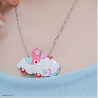 Couture Kingdom - Care Bears - Statement Love-A-Lot Cloud Car Necklace Silver