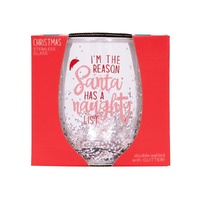 Splosh Christmas Stemless Glass -  The Reason Santa Has A Naughty List