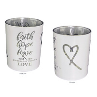 Religious Gifting Shine Bright Candle Holder - Faith Hope Love