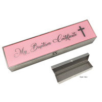 Baptism Certificate Box - Pink