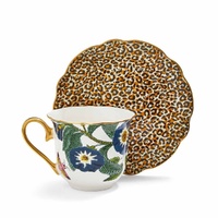 Spode Creatures Of Curiosity - Fluted Teacup & Saucer - Leopard Print