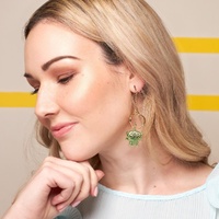 Disney Couture Kingdom - Toy Story - Alien Crystal Claw Drop Earrings Yellow Gold